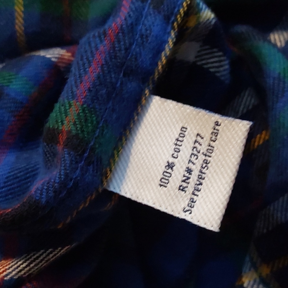 Croft & Barrow- Mens Blue Plaid Multi-Color Pocket Flannel Cozy warm Sz.Large - Picture 6 of 6